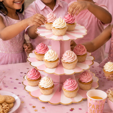 ParttyHub Cabana Striped Cake Stand- Pink | CANSTR | Pack 1