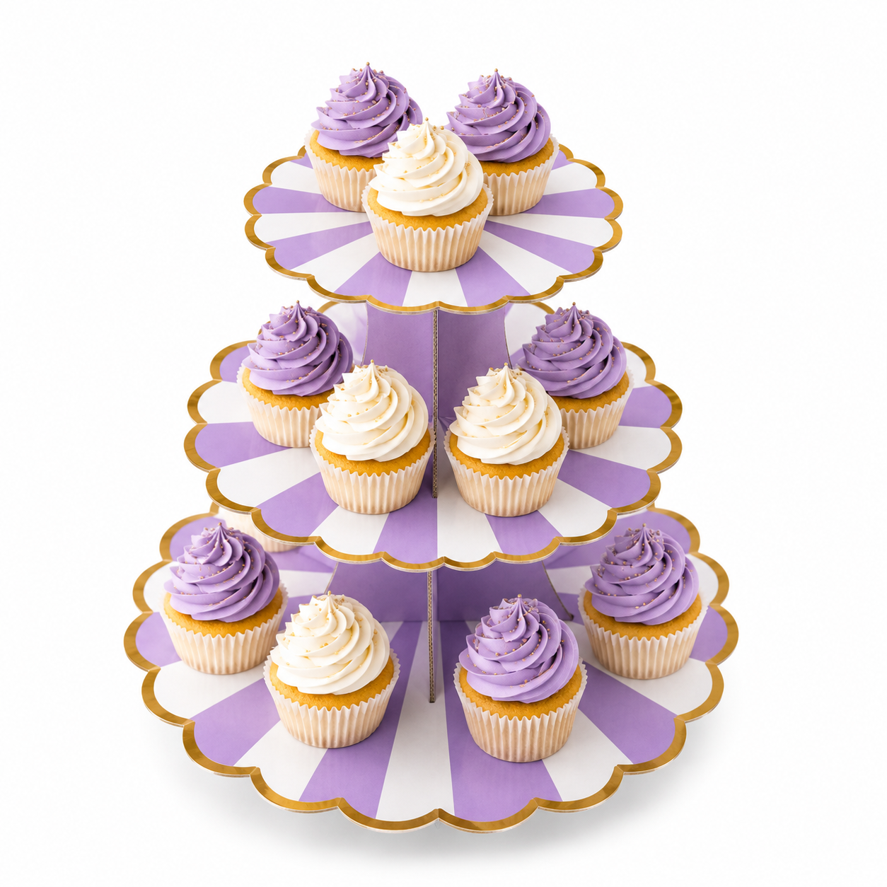 ParttyHub Cabana Striped Cake Stand- Purple | CANSTR | Pack 1