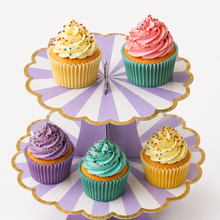 ParttyHub Cabana Striped Cake Stand- Purple | CANSTR | Pack 1