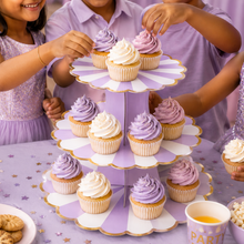 ParttyHub Cabana Striped Cake Stand- Purple | CANSTR | Pack 1