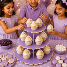 ParttyHub Colourful Party Cake Stands- Purple | CLRF | Pack 1
