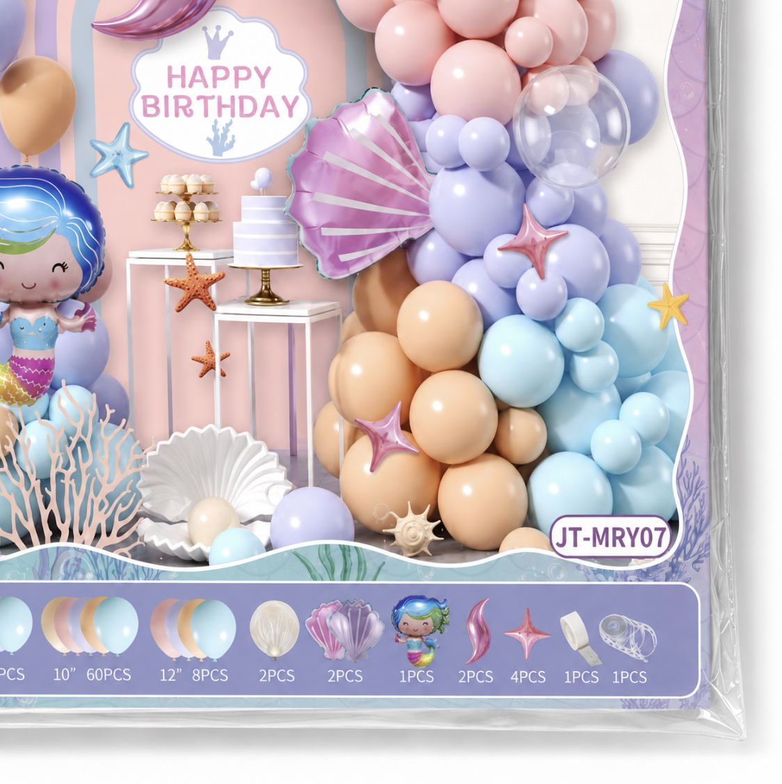 Parttyhub Rainbow Mermaid Fantasy Balloon Set | RMF | Pack 1