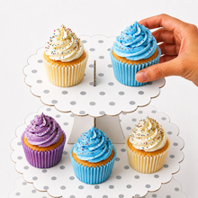 ParttyHub Classic Cupcake Stands- Silver Polka Dots | DRS | Pack 1