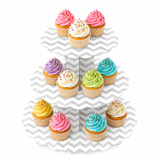 ParttyHub Classic Cupcake Stands- Silver Zigzag Lines | ZGZGL | Pack 1