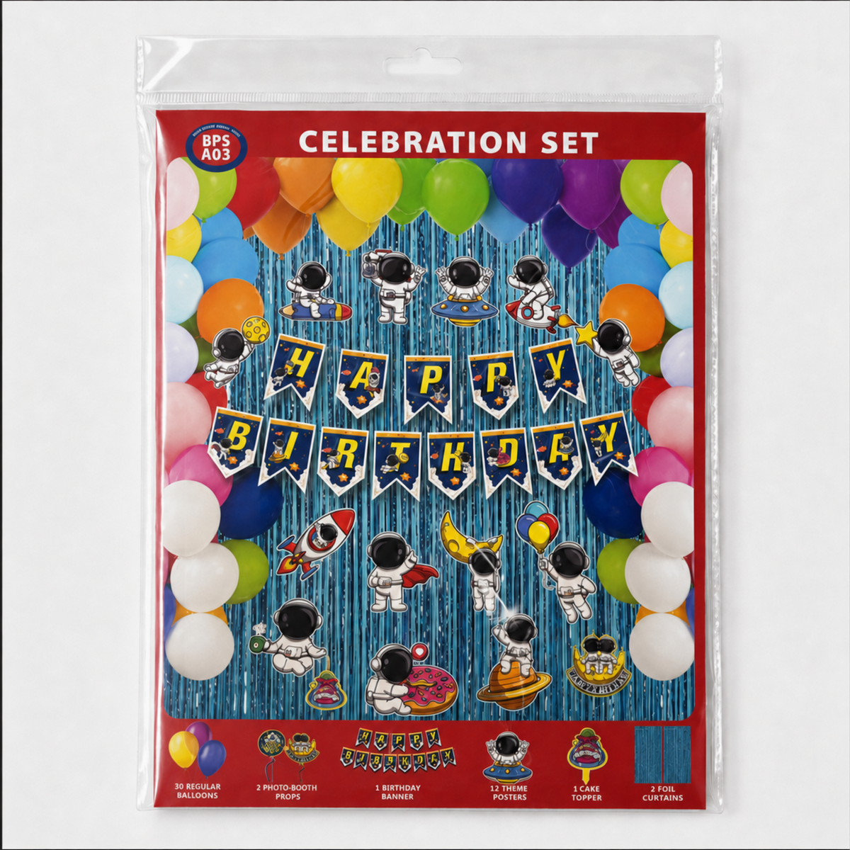 PARTTYHUB SPACE ADVENTURER BIRTHDAY PARTY DECOR KIT- BLUE | SAB | PACK 1