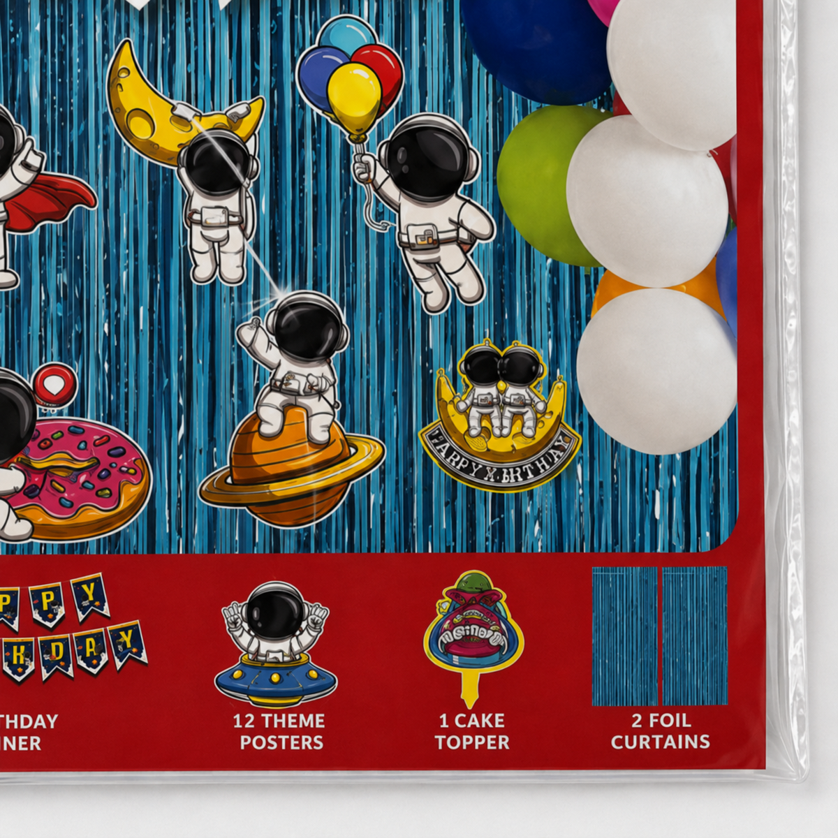 PARTTYHUB SPACE ADVENTURER BIRTHDAY PARTY DECOR KIT- BLUE | SAB | PACK 1