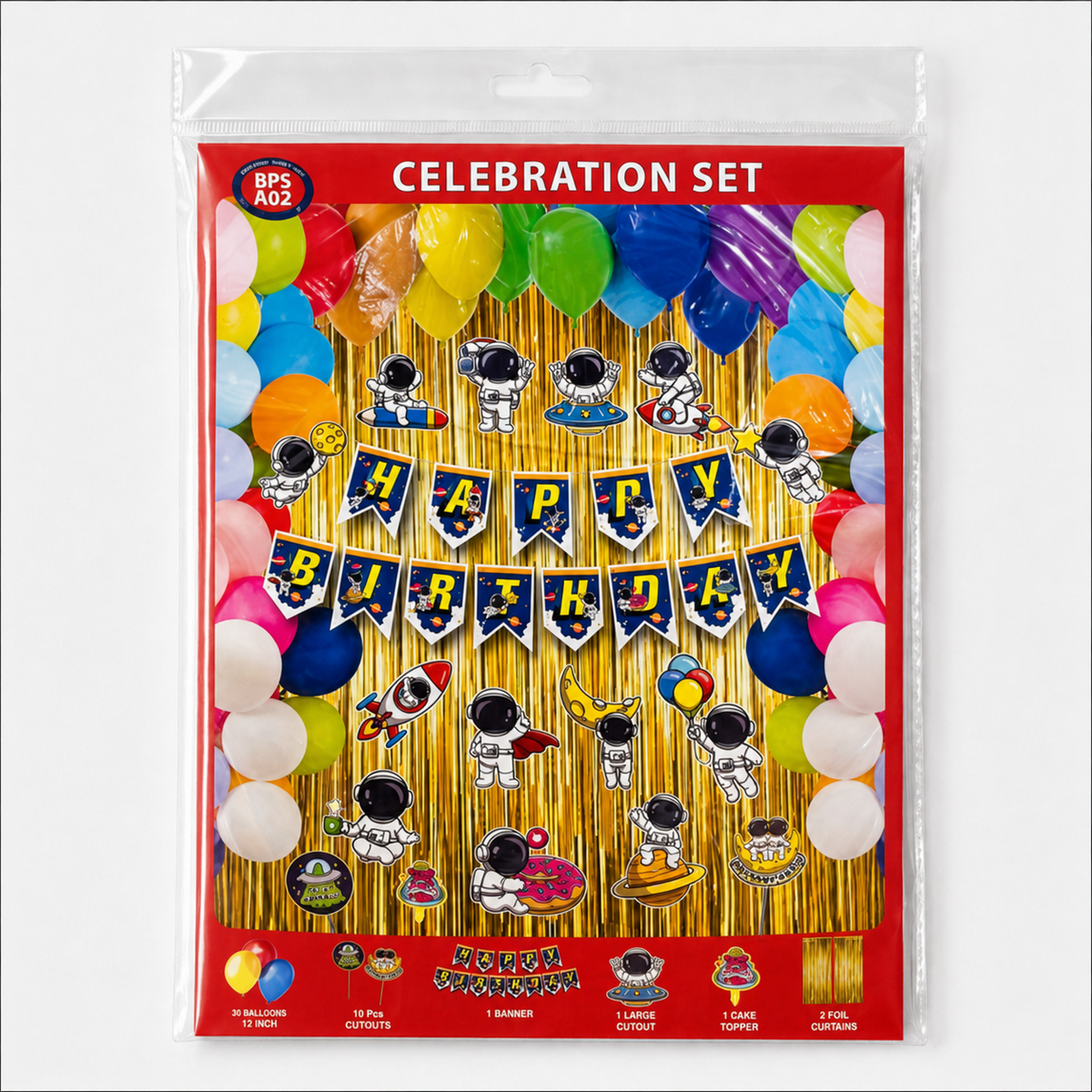 PARTTYHUB SPACE ADVENTURER BIRTHDAY PARTY DECOR KIT- GOLD | SAG | PACK 1