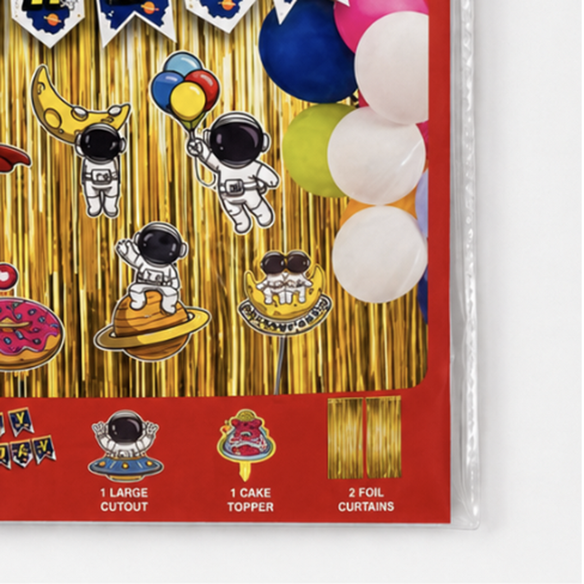 PARTTYHUB SPACE ADVENTURER BIRTHDAY PARTY DECOR KIT- GOLD | SAG | PACK 1