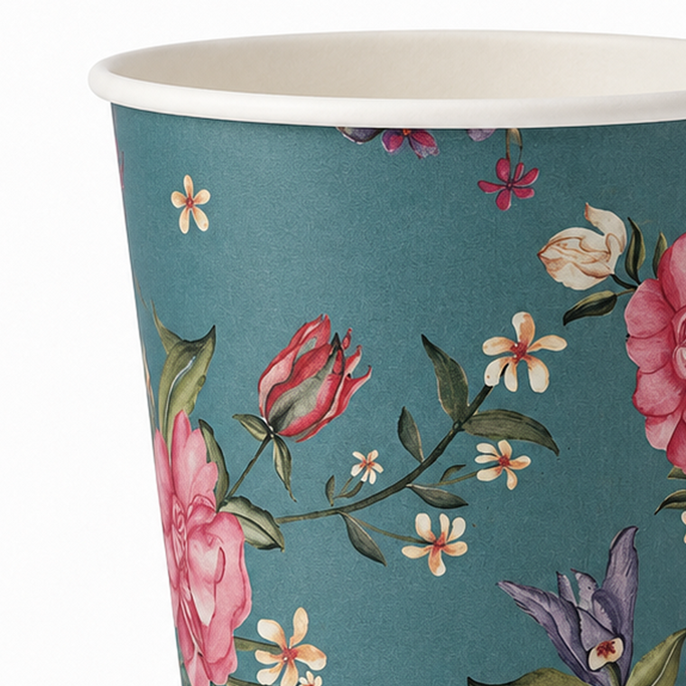 Parttyhub tropical floral party cups | TF | Pack 8
