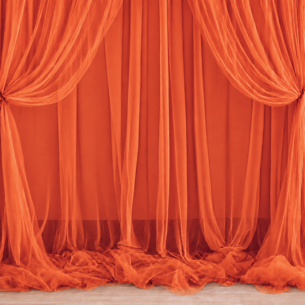 PARTTYHUB VIBRANT ORANGE TULLE DRAPES | VOT | PACK 1