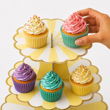 ParttyHub Cabana Striped Cake Stand- Yellow | CANSTR | Pack 1