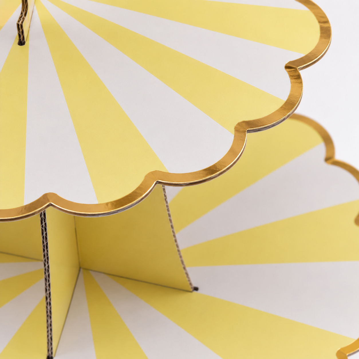 ParttyHub Cabana Striped Cake Stand- Yellow | CANSTR | Pack 1