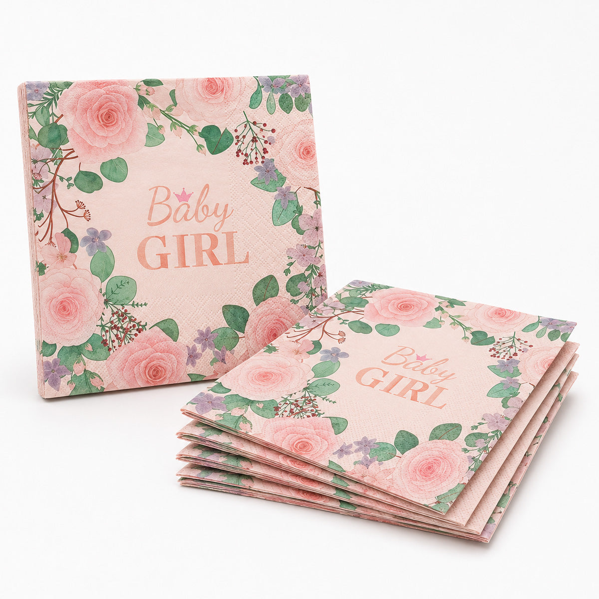 Parttyhub baby girl floral napkins | BGRL | Pack 16