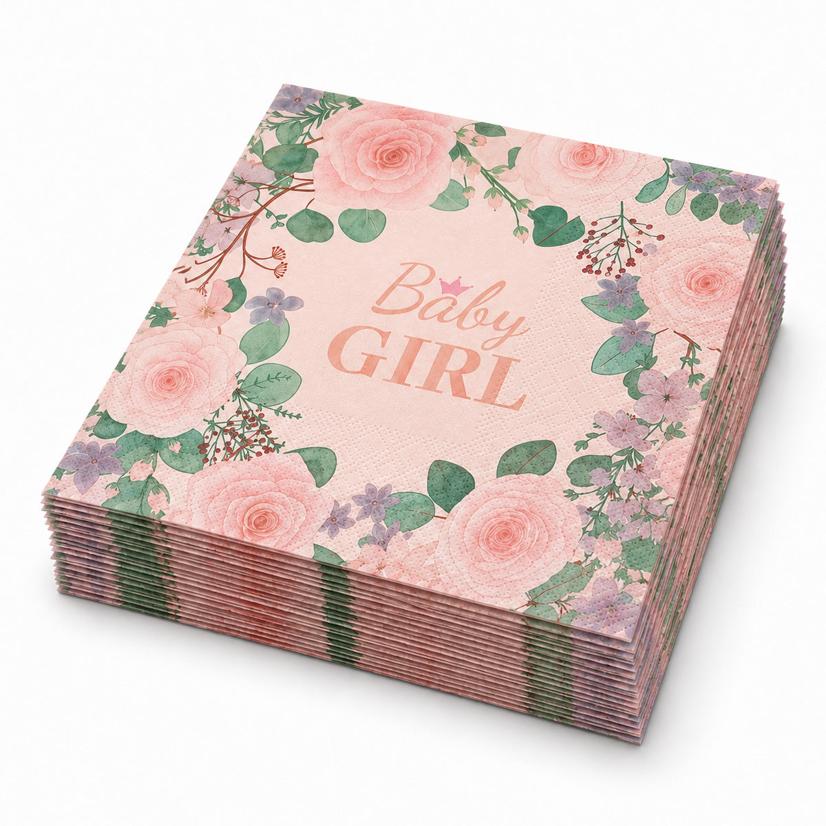 Parttyhub baby girl floral napkins | BGRL | Pack 16