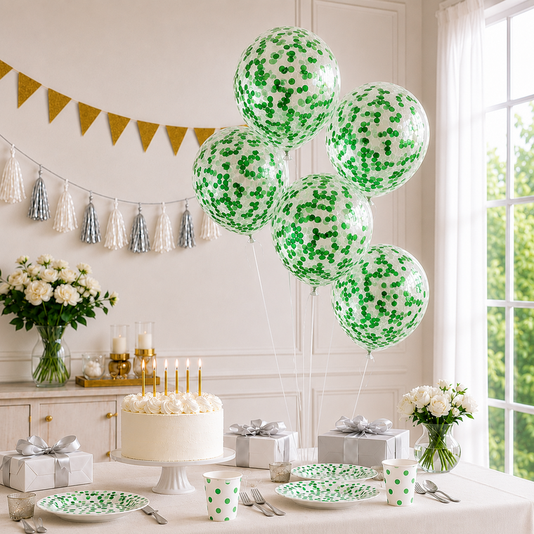 ParttyHub Confetti Balloon Green | PLN | Pack 3