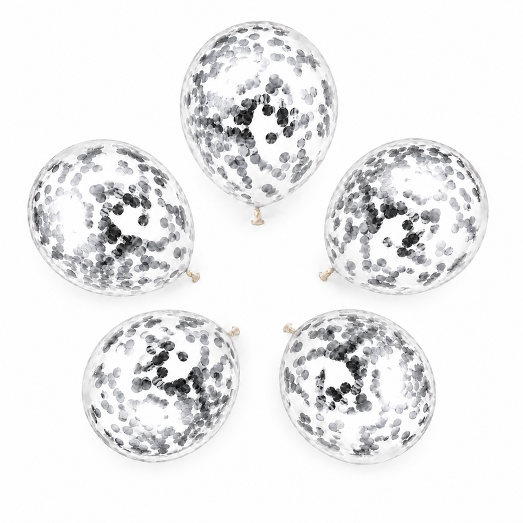 ParttyHub Confetti Balloon Silver | PLN | Pack 3