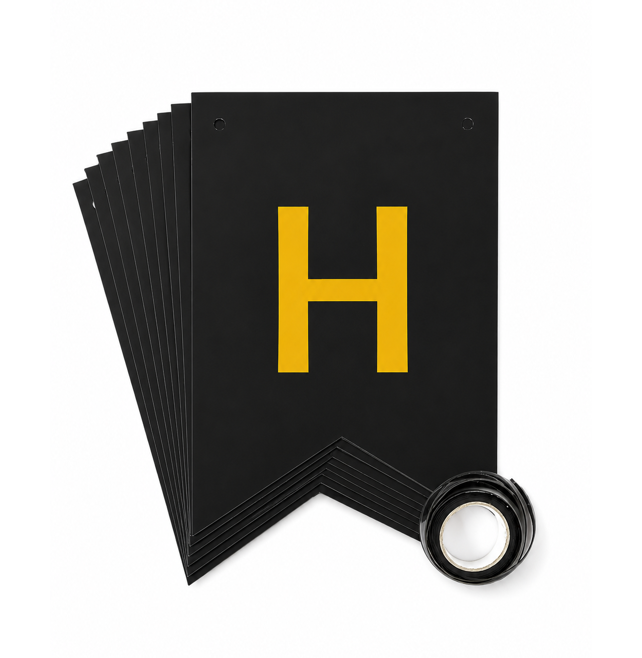 Parttyhub Metallic Happy Birthday Banner Black | BDAY | Pack 1
