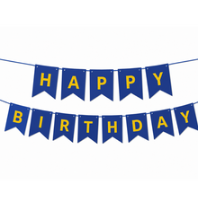 Parttyhub Metallic Happy Birthday Banner Dark Blue | BDAY | Pack 1