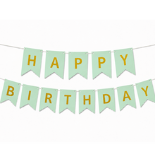Parttyhub Metallic Happy Birthday Banner Green | BDAY | Pack 1