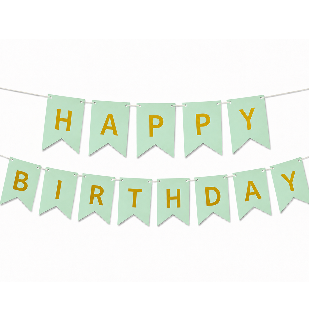 Parttyhub Metallic Happy Birthday Banner Green | BDAY | Pack 1