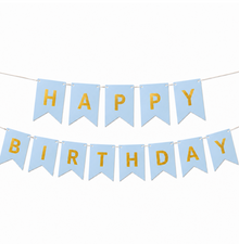 Parttyhub Metallic Happy Birthday Banner Blue | BDAY | Pack 1