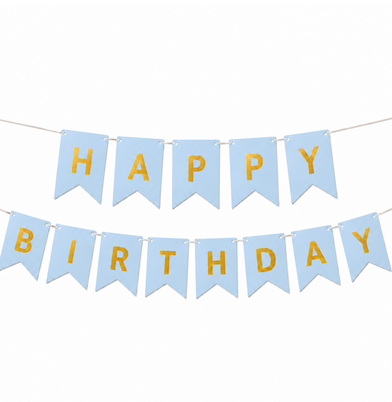 Parttyhub Metallic Happy Birthday Banner Blue | BDAY | Pack 1