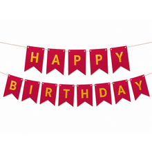 Parttyhub Metallic Happy Birthday Banner Pink | BDAY | Pack 1
