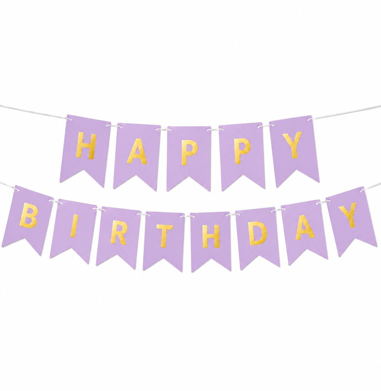 Parttyhub Metallic Happy Birthday Banner Purple | BDAY | Pack 1