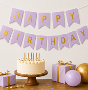 Parttyhub Metallic Happy Birthday Banner Purple | BDAY | Pack 1