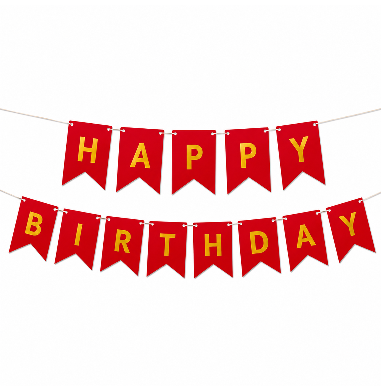 Parttyhub Metallic Happy Birthday Banner Red | BDAY | Pack 1