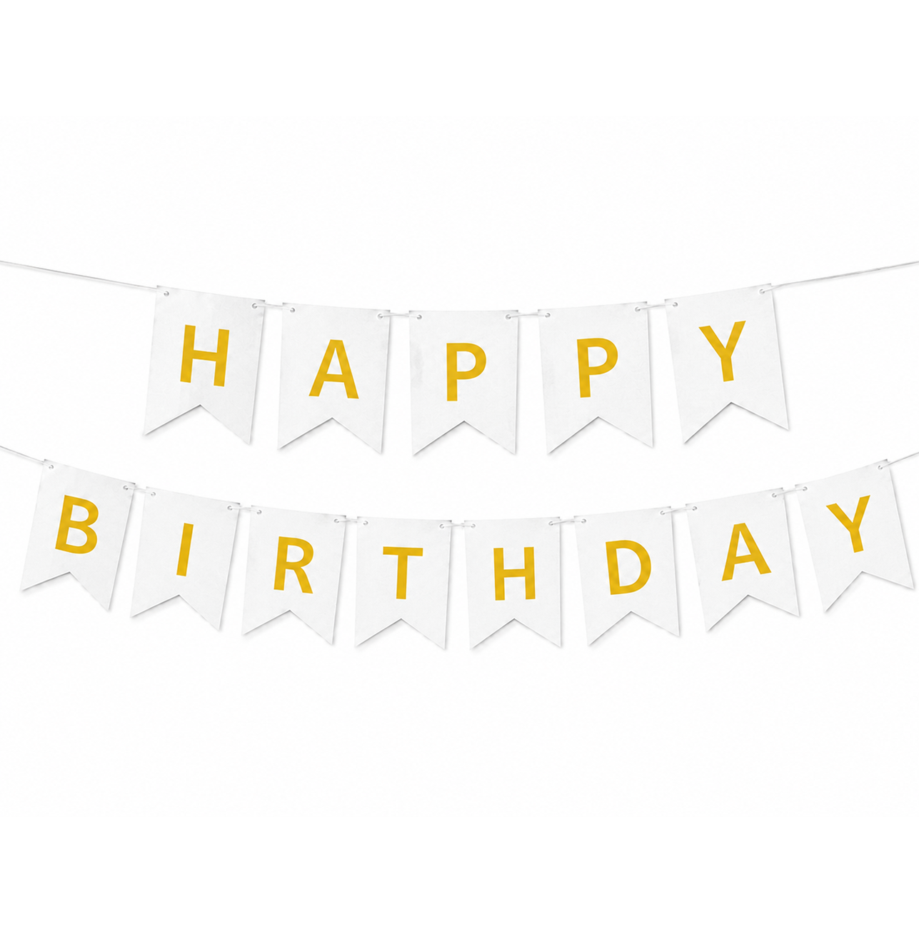 Parttyhub Metallic Happy Birthday Banner White | BDAY | Pack 1