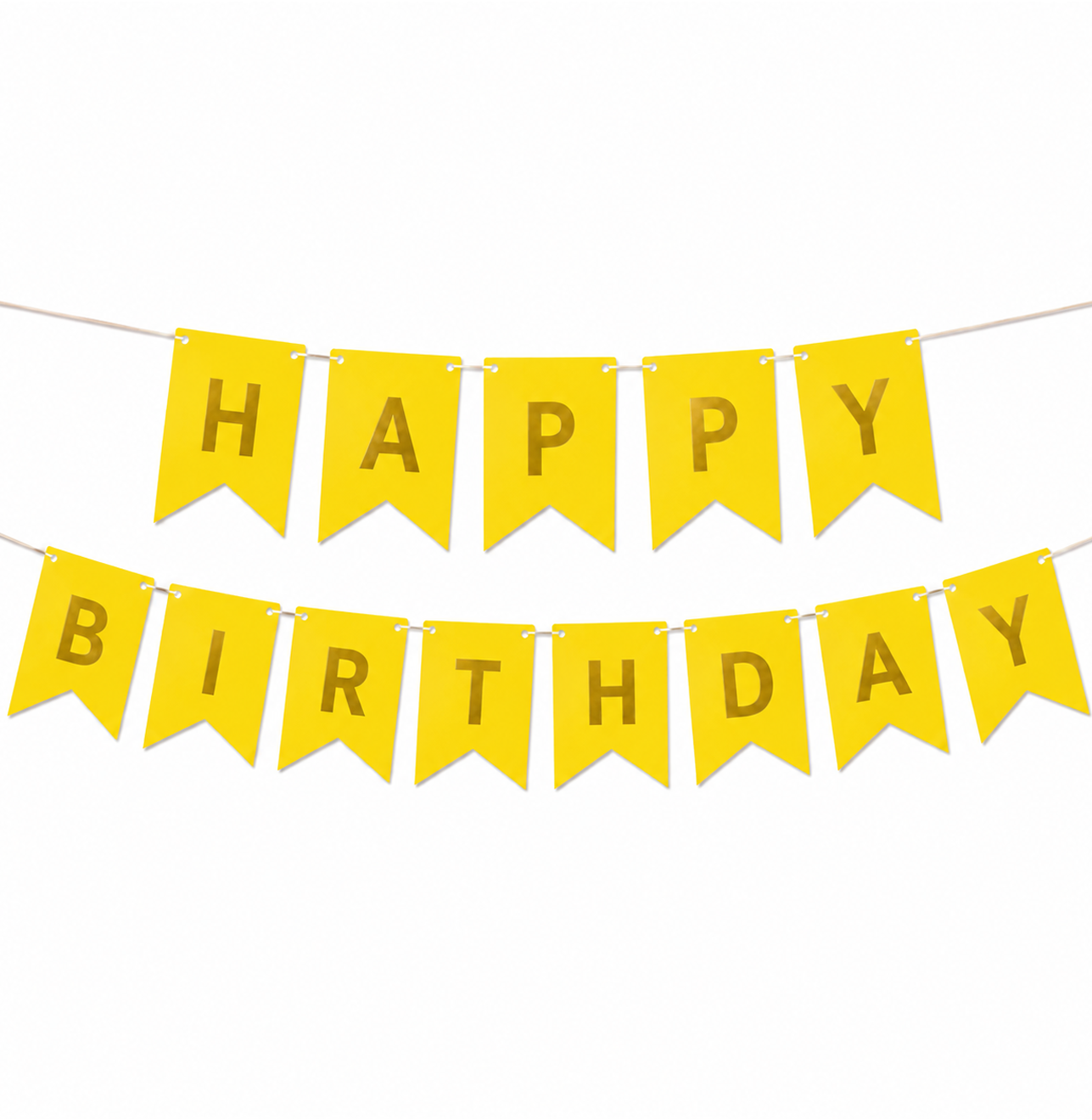 Parttyhub Metallic Happy Birthday Banner Yellow | BDAY | Pack 1
