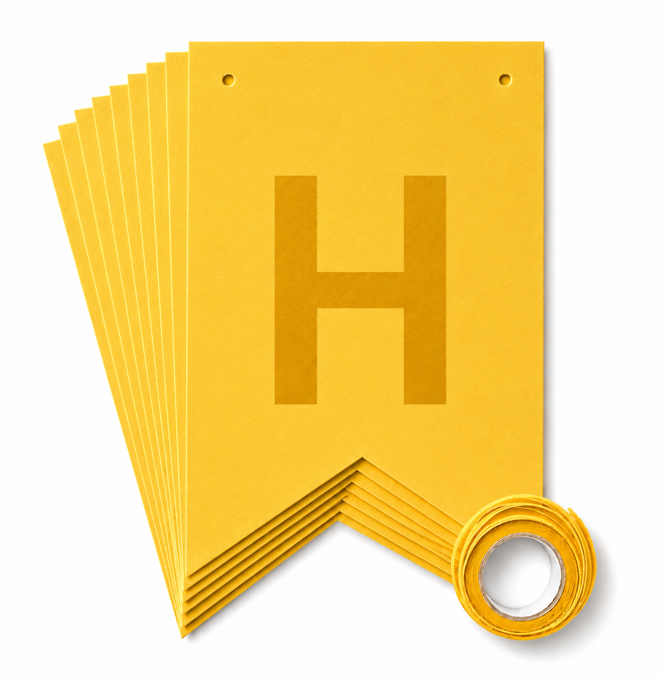 Parttyhub Metallic Happy Birthday Banner Yellow | BDAY | Pack 1