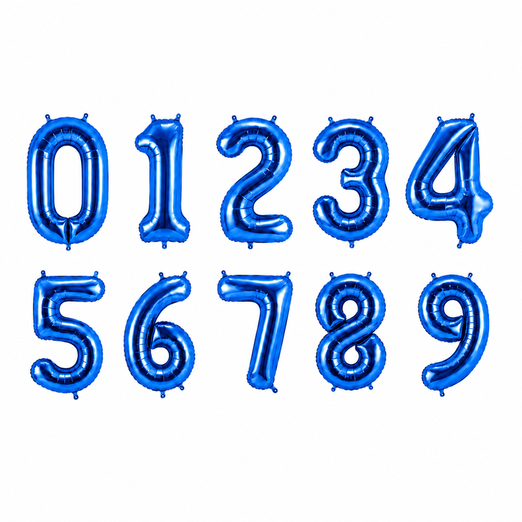 Parttyhub Foil Number Birthday Balloons - 16, 32, 40 Inches - Blue | BDAY | Pack 1