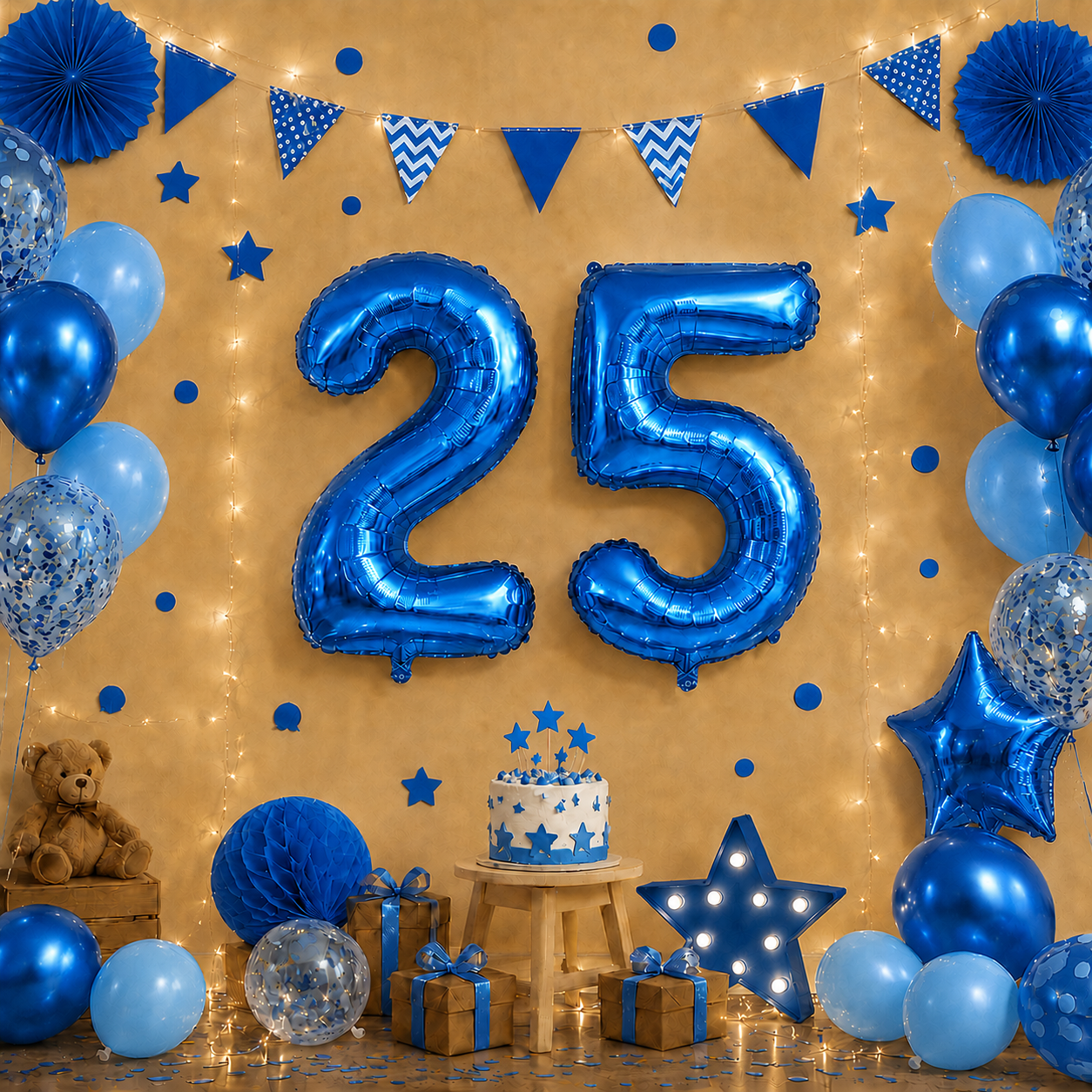 Parttyhub Foil Number Birthday Balloons - 16, 32, 40 Inches - Blue | BDAY | Pack 1