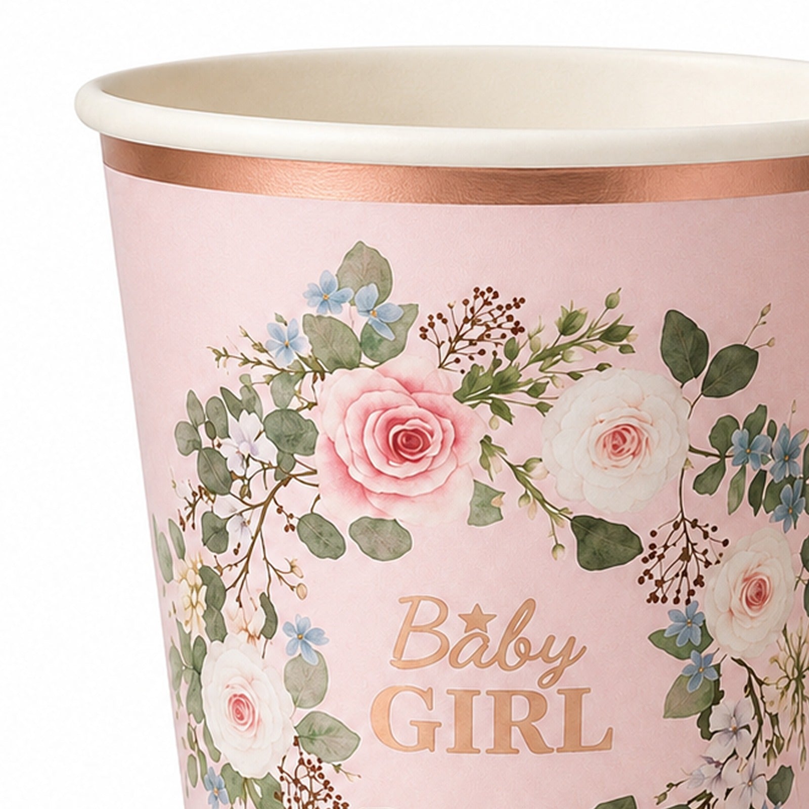 Parttyhub baby girl floral party cups | BGRL | Pack 8