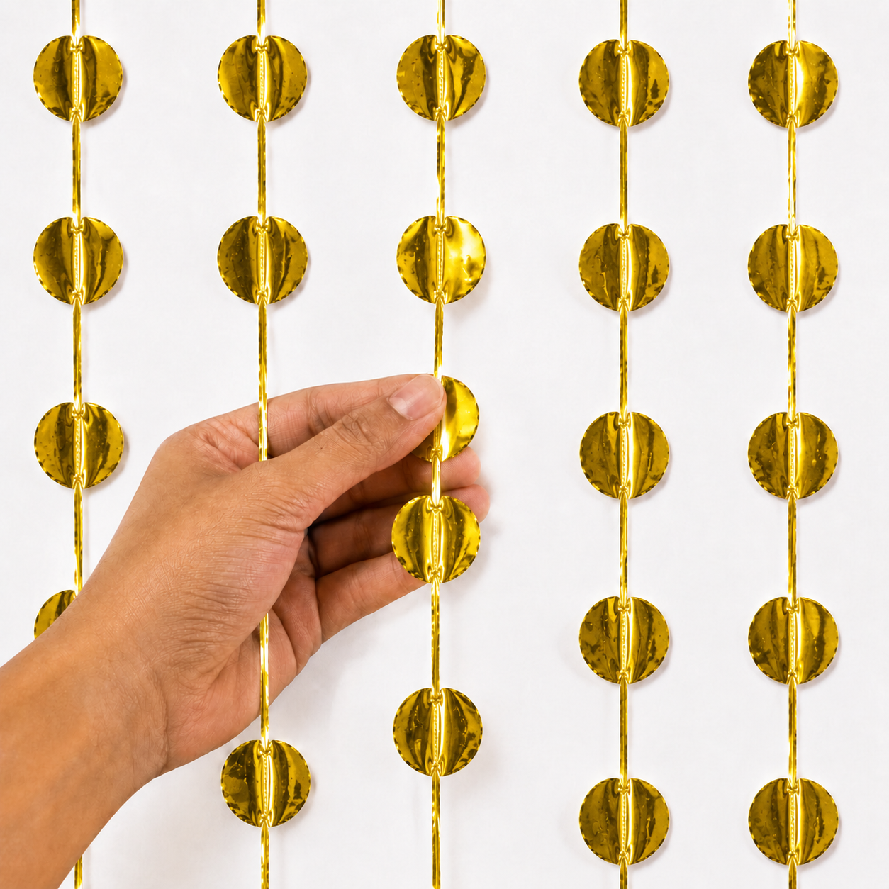 Parttyhub Foil Circle Party Curtains | RD | Pack 1