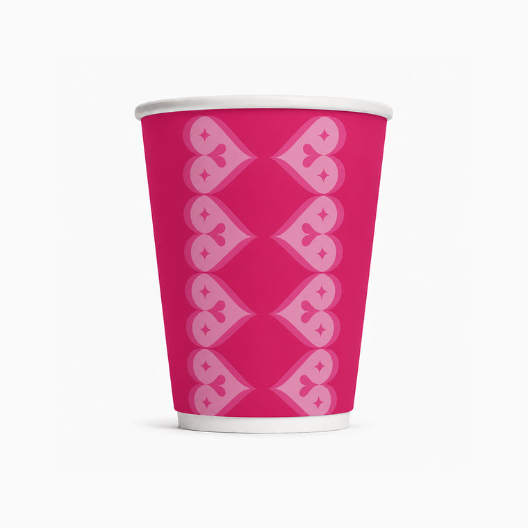 Parttyhub full of hearts: team hot pink party cups | HT | Pack 8