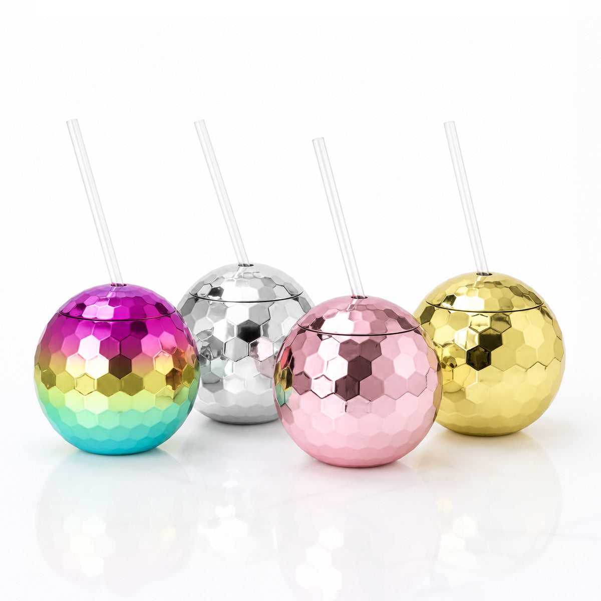 Parttyhub Disco Sparkling Drinking Cups With Straws | DSCO | Pack 1