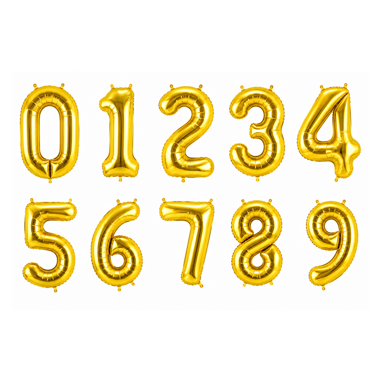 Parttyhub Foil Number Birthday Balloons - 16, 32, 40 Inches - Gold | BDAY | Pack 1