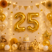 Parttyhub Foil Number Birthday Balloons - 16, 32, 40 Inches - Gold | BDAY | Pack 1