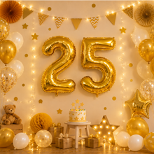 Parttyhub Foil Number Birthday Balloons - 16, 32, 40 Inches - Gold | BDAY | Pack 1