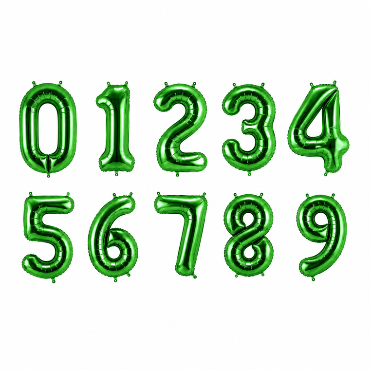Parttyhub Foil Number Birthday Balloons - 16, 32, 40 Inches - Green | BDAY | Pack 1