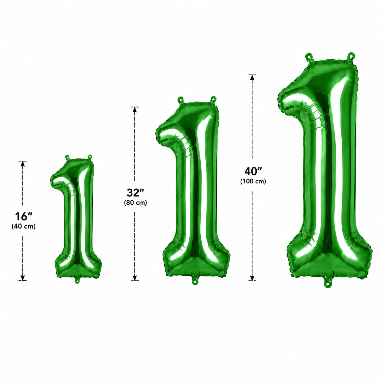 Parttyhub Foil Number Birthday Balloons - 16, 32, 40 Inches - Green | BDAY | Pack 1