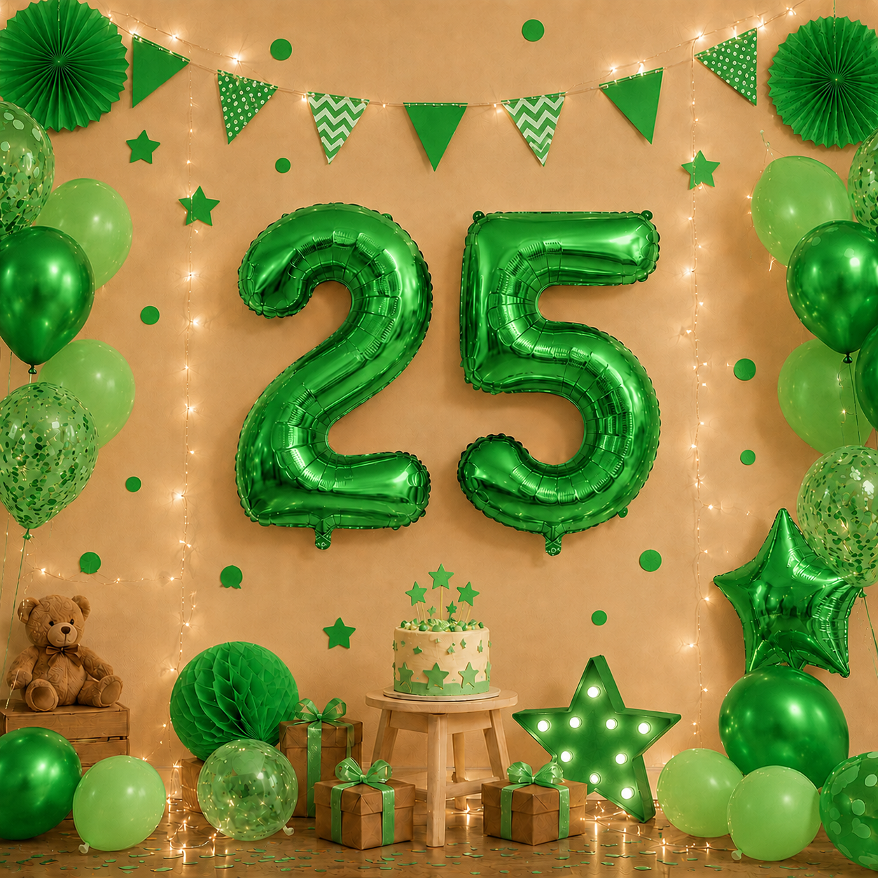 Parttyhub Foil Number Birthday Balloons - 16, 32, 40 Inches - Green | BDAY | Pack 1