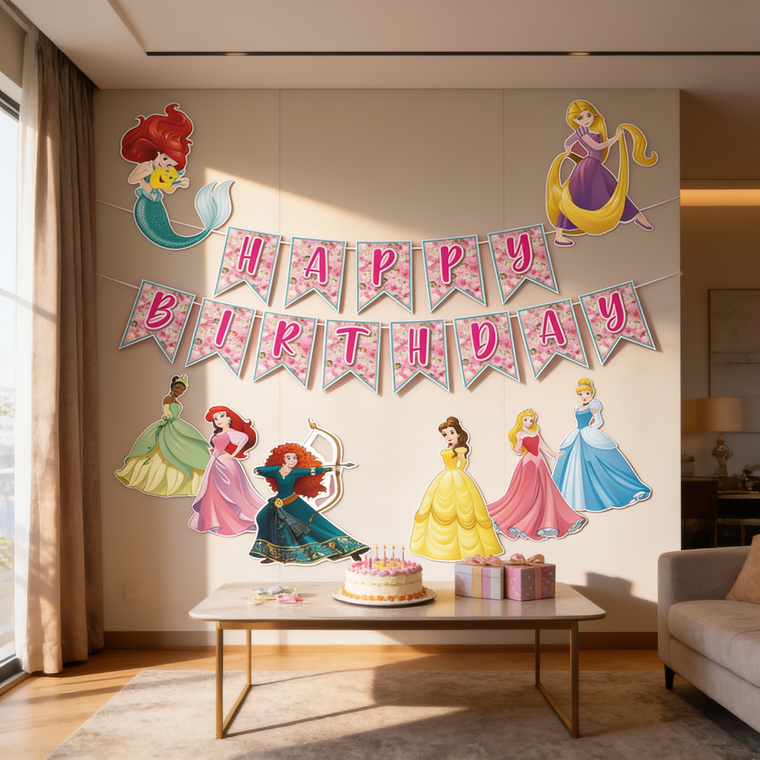 Parttyhub Disney Princesses Theme Party Celebration Kit | SPLPRA | Pack 1