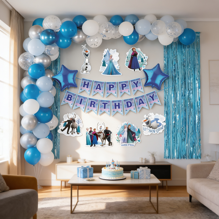 Parttyhub Frozen Disney Theme Party Celebration Kit | FR | Pack 1