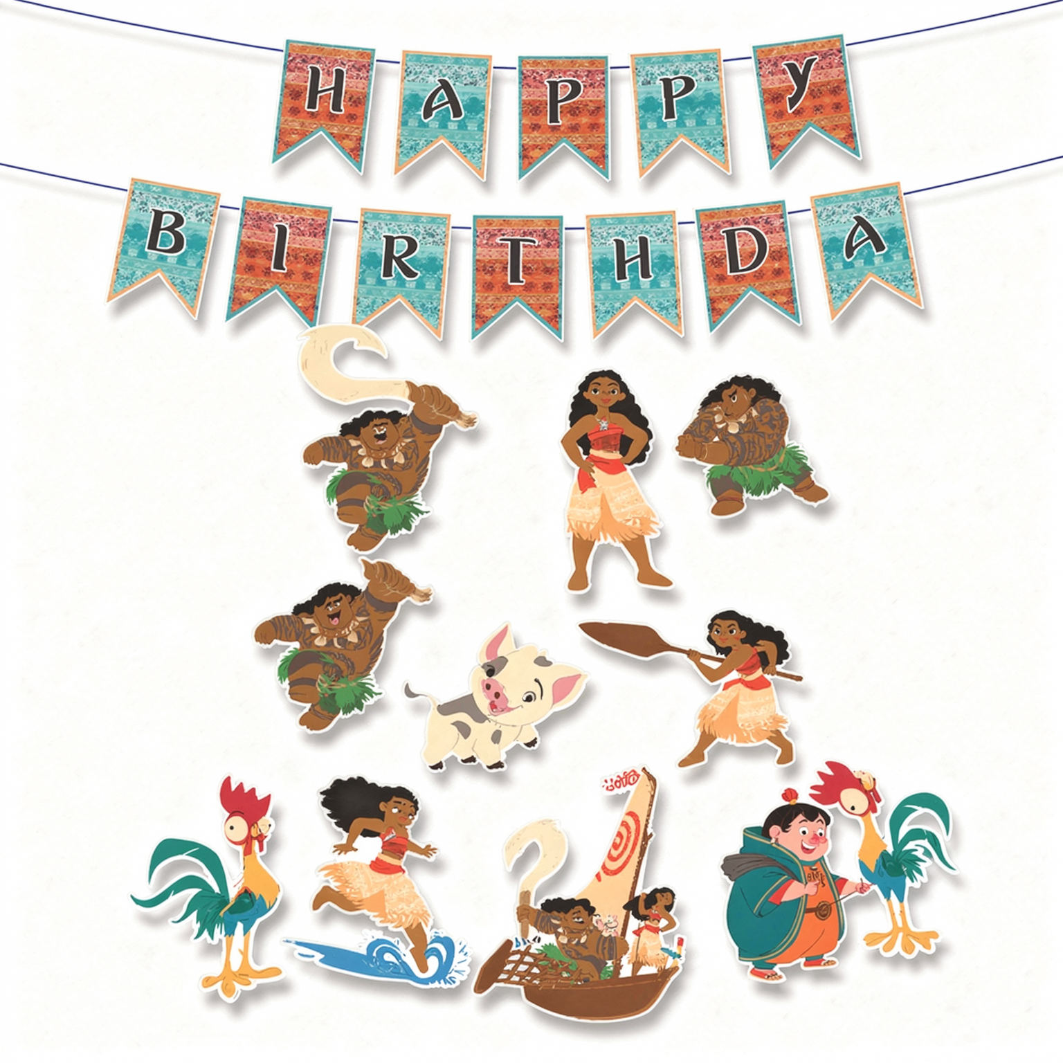 Parttyhub Moana Island Disney Theme Party Celebration Kit | SPLMOA | Pack 1