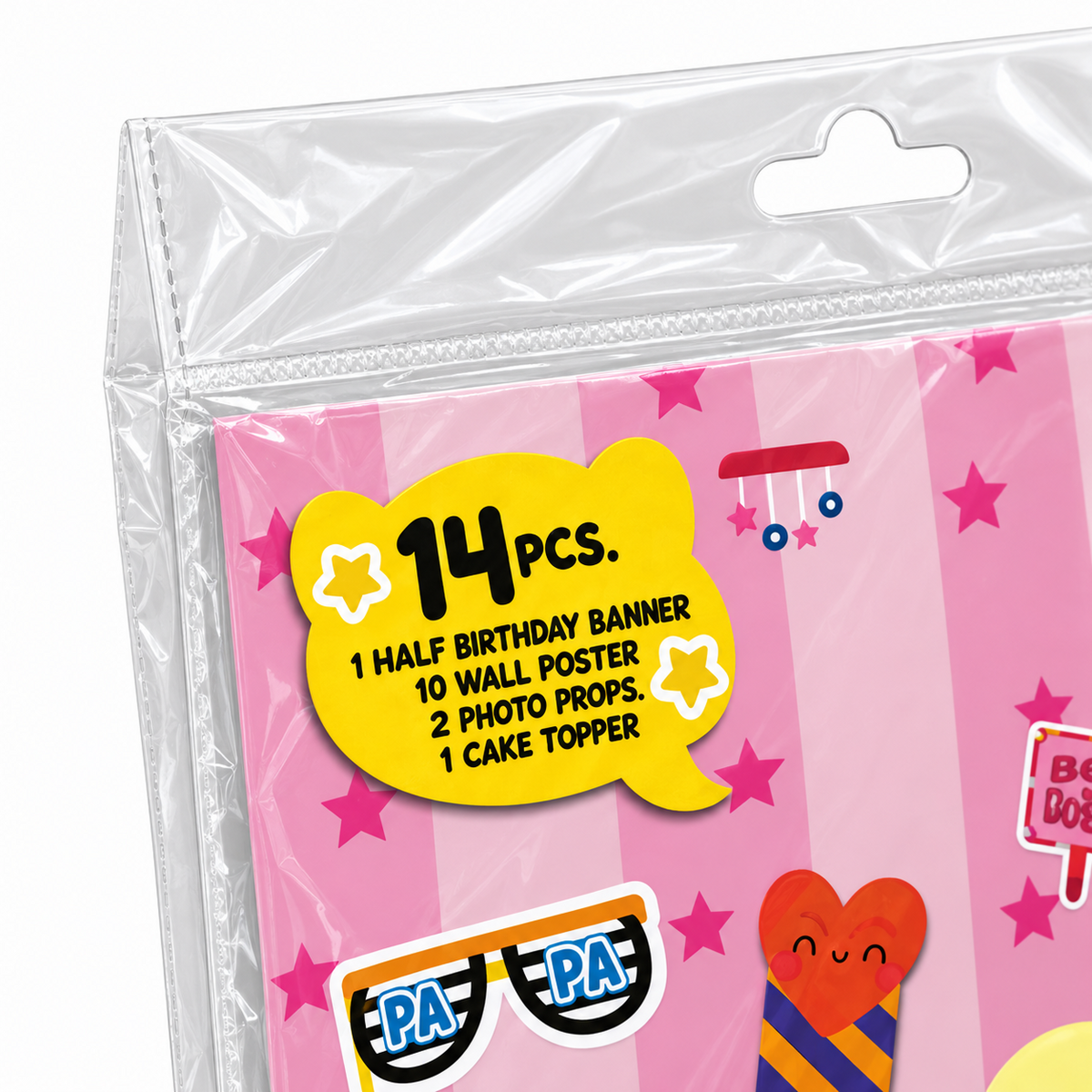 PARTTYHUB HALF BIRTHDAY COMBO SET- PINK | HAF | PACK 1
