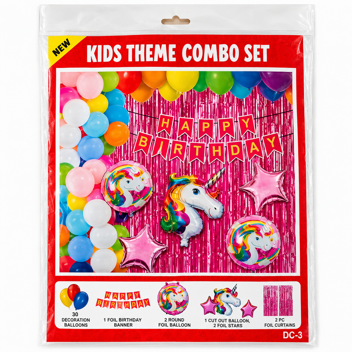 PARTTYHUB UNICORN THEMED BIRTHDAY PARTY DECOR KIT | UNI | PACK 1